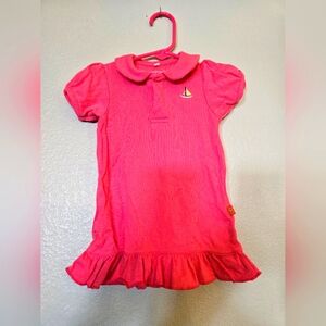 Magnificent Baby Size 6-9 Months Hot Pink Dress With Diaper Cover 100% Cotton
